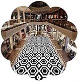 Korridor Teppich rutschfeste Lange Flurteppich für Hausküche Eingang Läufer Teppich rutschfeste Waschbare 3 Arten Schwarzweiß-Größe: 90x400 / 80x600cm Hall Rugs (Color : B, Size : 100x300cm)
